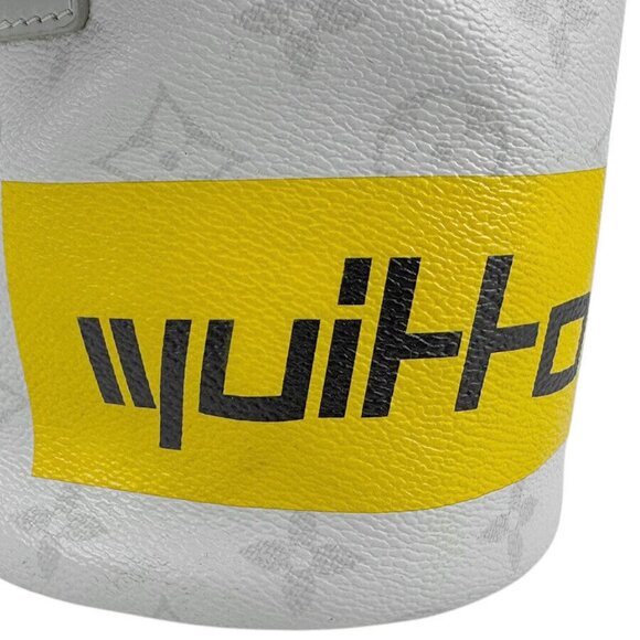 Auth LOUIS VUITTON Monogram Chalk Nano Shoulder Bag Light Gray - Picture 13 of 16